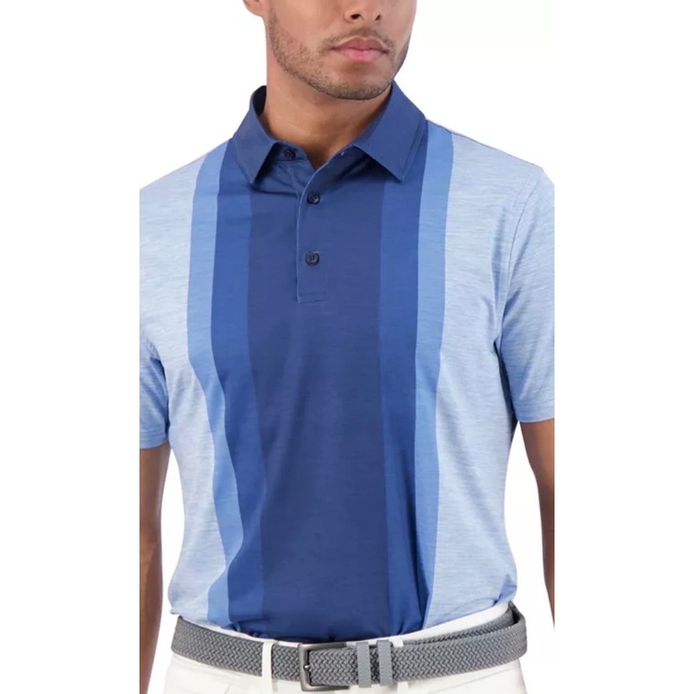 Ben Sherman Golf Men's Vertical‎ Stripes Sports Fit Polo Blue size L stretchy